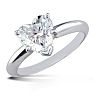 1 Carat Heart Shape Diamond Solitaire Ring In 14K White Gold Image-2