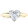 1 Carat Heart Shape Diamond Solitaire Ring In 14K Yellow Gold Image-1