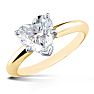 1 Carat Heart Shape Diamond Solitaire Ring In 14K Yellow Gold Image-2