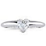 1/2 Carat Heart Shape Diamond Solitaire Ring In 14K White Gold Image-1