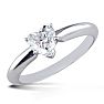 1/2 Carat Heart Shape Diamond Solitaire Ring In 14K White Gold Image-2