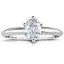 3/4 Carat Oval Shape Diamond Solitaire Ring In 14K White Gold Image-1