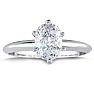 1 Carat Oval Shape Diamond Solitaire Ring In 14K White Gold Image-1