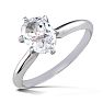 1 Carat Oval Shape Diamond Solitaire Ring In 14K White Gold Image-2