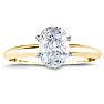 1 Carat Oval Shape Diamond Solitaire Ring In 14K Yellow Gold Image-1