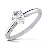 Cheap Engagement Rings, 1/2 Carat Oval Shape Diamond Solitaire Ring In 14K White Gold Image-2