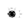 2ct Black Diamond Stud Earrings, 14k White Gold Image-5