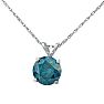 1ct Blue Diamond Solitaire Pendant, 14k White Gold Image-2