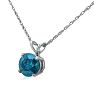 1ct Blue Diamond Solitaire Pendant, 14k White Gold Image-3