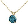 1ct Blue Diamond Solitaire Pendant, 14k Yellow Gold Image-2