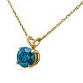 1ct Blue Diamond Solitaire Pendant, 14k Yellow Gold Image-3
