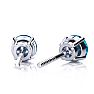 1 1/2 Carat Blue Diamond Stud Earrings, 14 Karat White Gold Image-3