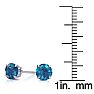 1 1/2 Carat Blue Diamond Stud Earrings, 14 Karat White Gold Image-4