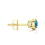 1 1/2 Carat Blue Diamond Stud Earrings, 14 Karat Yellow Gold Image-2