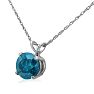 1 1/2ct Blue Diamond Solitaire Pendant, 14k White Gold Image-3