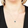 1 1/2ct Blue Diamond Solitaire Pendant, 14k White Gold Image-5