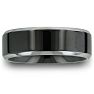 8MM Flat Top Two Tone Black Titanium Ring Wedding Band Image-1
