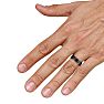 8MM Flat Top Two Tone Black Titanium Ring Wedding Band Image-5