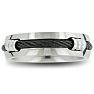 7mm Mens Titanium Wedding Band Ring with Carbon Fiber Rope, Sizes 8 to 12.5 Image-1