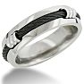 7mm Mens Titanium Wedding Band Ring with Carbon Fiber Rope, Sizes 8 to 12.5 Image-2
