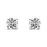 1 Carat Diamond Stud Earrings In 14 Karat White Gold Image-2