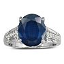 4ct Sapphire and Diamond Ring in 10k White Gold Image-1
