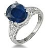 4ct Sapphire and Diamond Ring in 10k White Gold Image-2