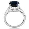 4ct Sapphire and Diamond Ring in 10k White Gold Image-3