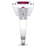 2 3/4 Carat Ruby and Halo Diamond Ring In 14 Karat White Gold Image-4