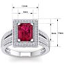 2 3/4 Carat Ruby and Halo Diamond Ring In 14 Karat White Gold Image-5