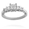 1 Carat Princess Diamond Engagement Ring in 14K White Gold, Size 7 Image-1