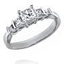1 Carat Princess Diamond Engagement Ring in 14K White Gold, Size 7 Image-2