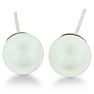 Pearl Stud Earrings With 8mm Cultured Pearls In 14 Karat White Gold Image-2