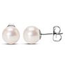 Pearl Stud Earrings With 7mm Cultured Pearls In 14 Karat White Gold Image-4