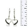 Black Diamond Dangle Heart Earrings
 Image-5