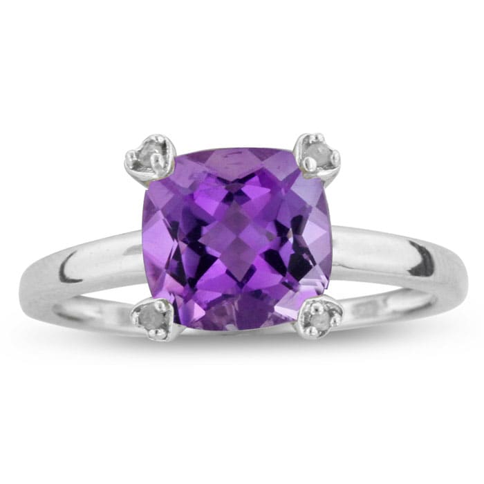 1.75 Amethyst and Diamond Ring
