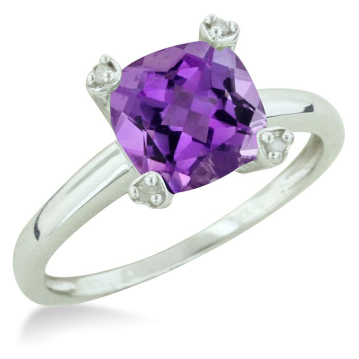 1.75 Amethyst and Diamond Ring

