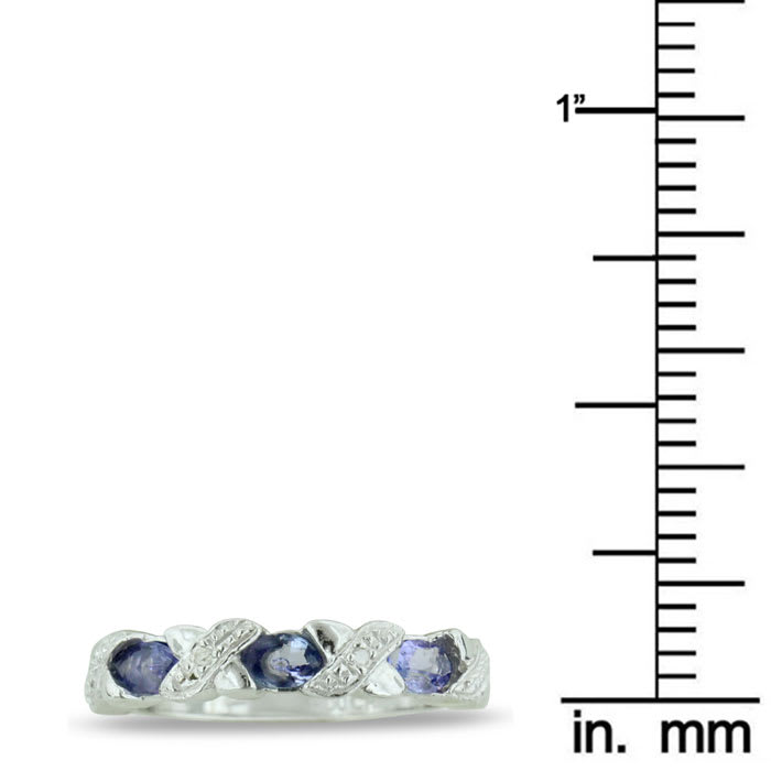 3/4ct Tanzanite And Diamond Ring In Sterling Silver, Size 5