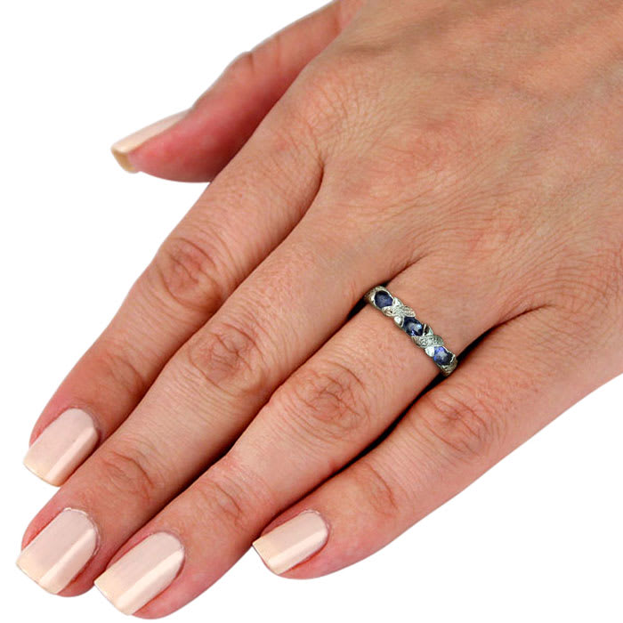 3/4ct Tanzanite And Diamond Ring In Sterling Silver, Size 5