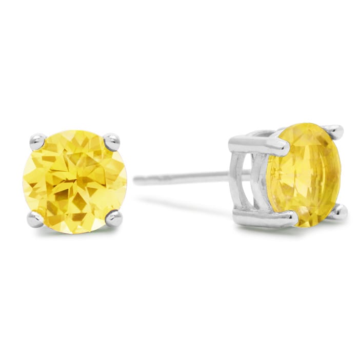 2ct Citrine Earrings in Sterling Silver