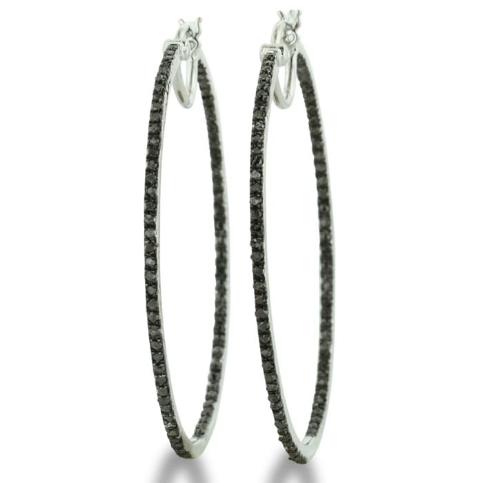 Thin black deals hoop earrings