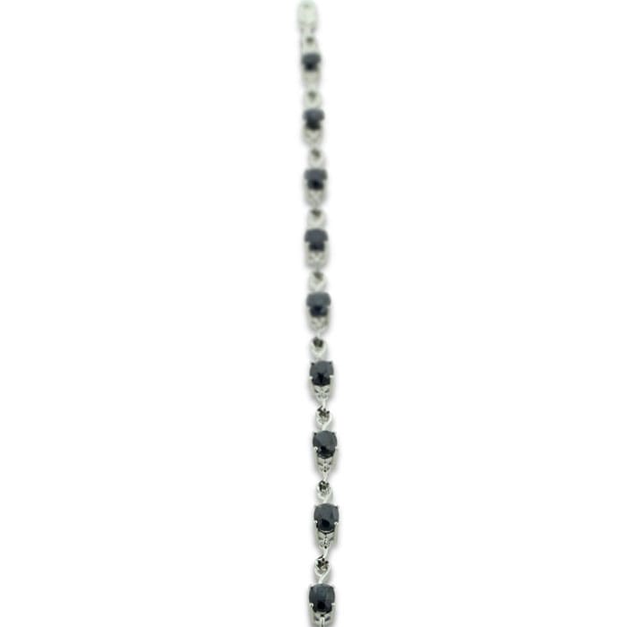 6ct Sapphire and Black Diamond Bracelet in Sterling Silver