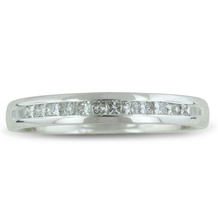 1/4 Carat Diamond Wedding Band In 14 Karat White Gold