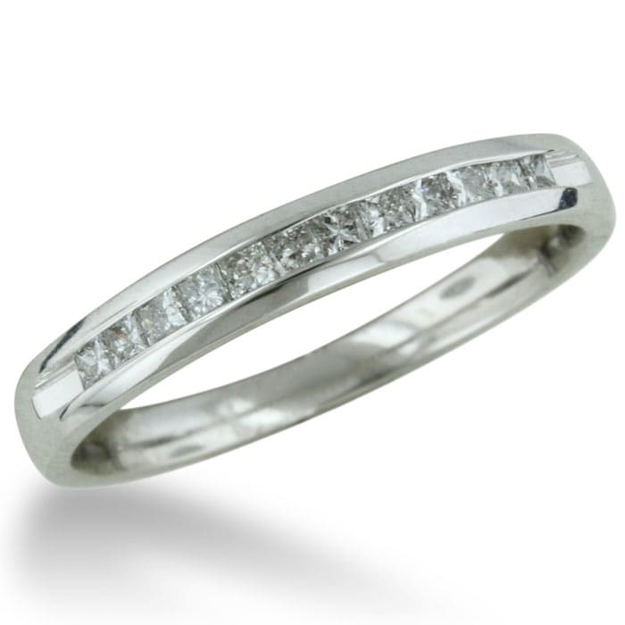 1/4 Carat Diamond Wedding Band In 14 Karat White Gold