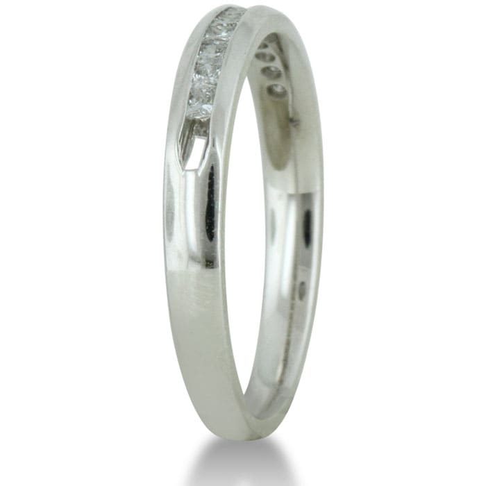 1/4 Carat Diamond Wedding Band In 14 Karat White Gold