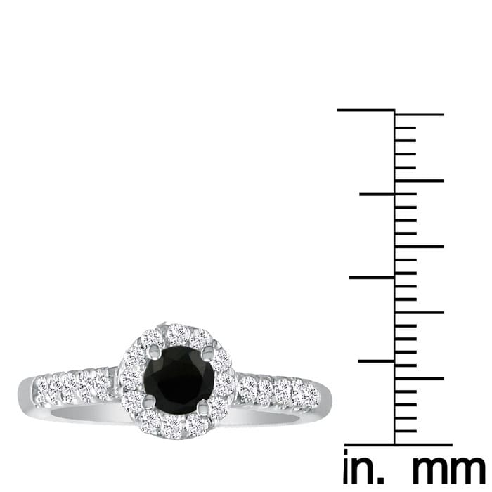 Hansa 2 3/4ct Black Diamond Engagement Ring in 14k White Gold