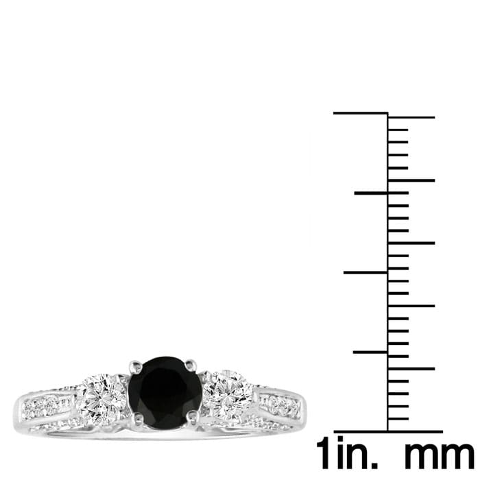 Hansa 1 1/4 Carat Black Diamond Engagement Ring in 14k White Gold