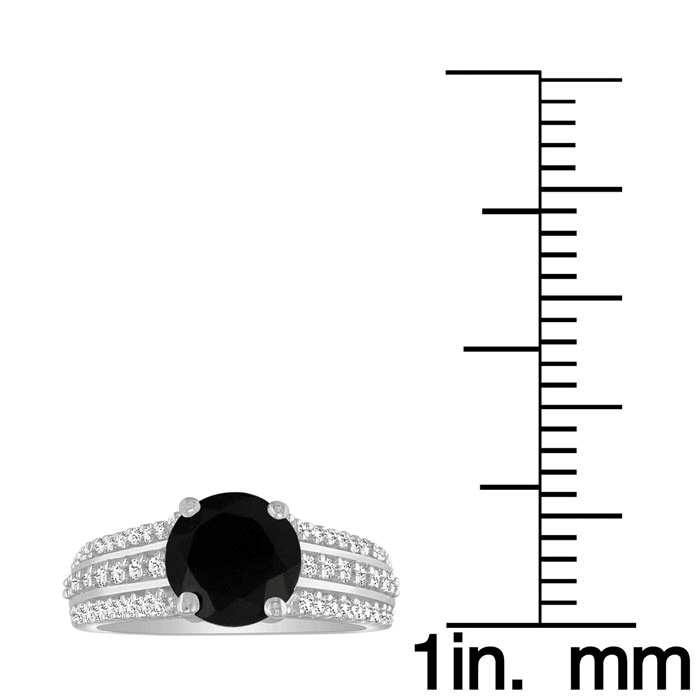 Hansa 1ct Black Diamond Engagement Ring in 14k White Gold