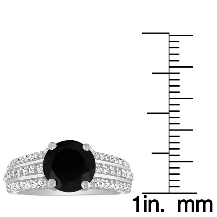 Hansa 2 1/2ct Black Diamond Engagement Ring in 14k White Gold

