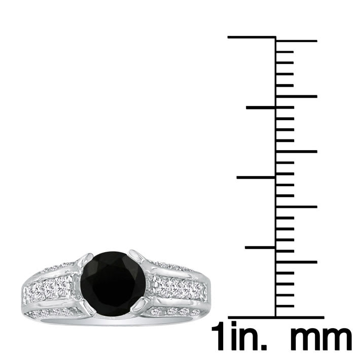 Hansa 1 1/3ct Black Diamond Engagement Ring in 14k White Gold
